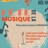 affiche Le Curti'Festif te propose de découvrir 4 groupes de musique le samedi 24 juin à Corveissiat - Fête de la Musique 2023