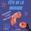 affiche Fête de la Musique à La Clayette avec Metastar et Five